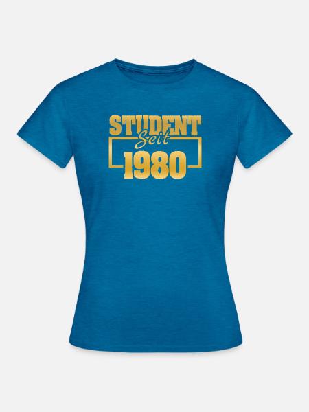 seit 1980 - Frauen T-Shirt - Antikblaues Saphir meliert