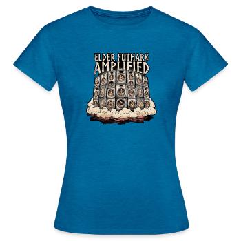 Germanic Party Festival - Women's T-Shirt - antique blue sapphire heather - Front - AI Model Female 172 dark (172cm)