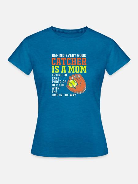 Softball Mutter Softball Mama - Frauen T-Shirt - Antikblaues Saphir meliert