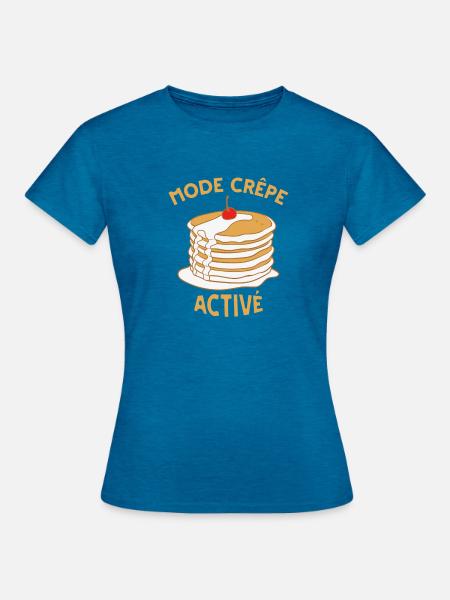 Aktiver Crêpe-Modus - Frauen T-Shirt - Antikblaues Saphir meliert