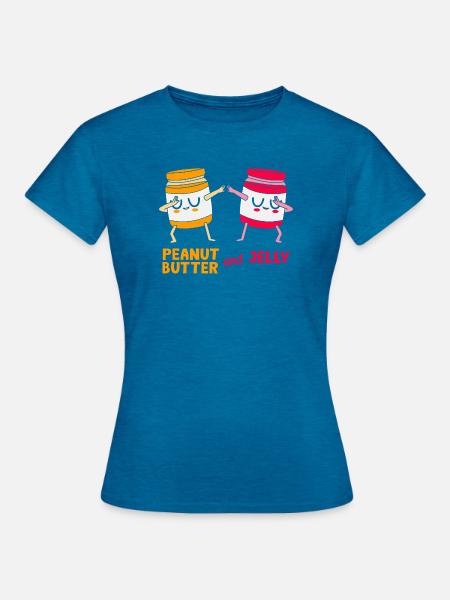 Erdnussbutter - Frauen T-Shirt - Antikblaues Saphir meliert