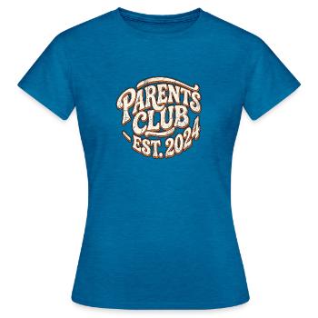 Parents Club Rétro - T-shirt Femme - bleu saphir antique chiné - Devant - AI Model Female 172 dark (172cm)