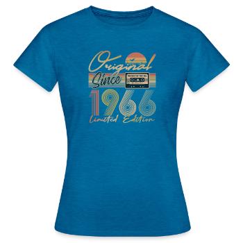 60e anniversaire, 60 ans - T-shirt Femme - bleu saphir antique chiné - Devant - AI Model Female 172 dark (172cm)