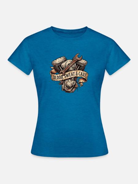 Heavy Metal Autoschrauber - Frauen T-Shirt - Antikblaues Saphir meliert
