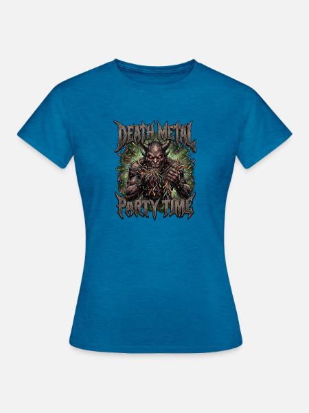 Death Metal Party Dämon - Frauen T-Shirt - Antikblaues Saphir meliert