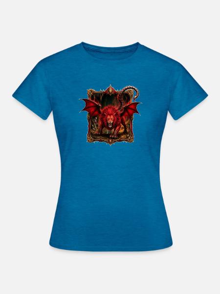 Mythische Chimäre - Frauen T-Shirt - Antikblaues Saphir meliert