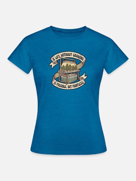 Growing Grower Passion - Frauen T-Shirt - Antikblaues Saphir meliert