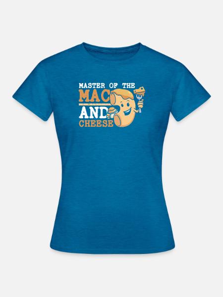 Makkaroni und Käse Mac and Cheese - Frauen T-Shirt - Antikblaues Saphir meliert