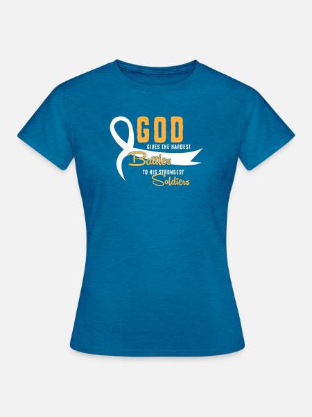 Lungenkrebs - Frauen T-Shirt - Antikblaues Saphir meliert