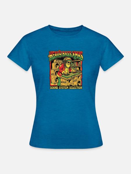 Christmas Soundsystem Dub Reggae - Frauen T-Shirt - Antikblaues Saphir meliert