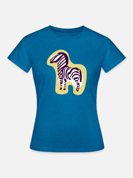 animals_zebra - Frauen T-Shirt - Antikblaues Saphir meliert