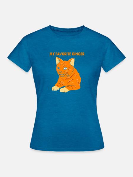 Tabby Katze - Frauen T-Shirt - Antikblaues Saphir meliert