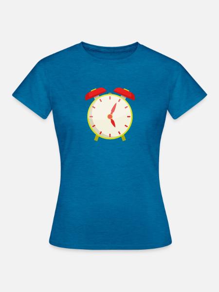 Wecker - Frauen T-Shirt - Antikblaues Saphir meliert