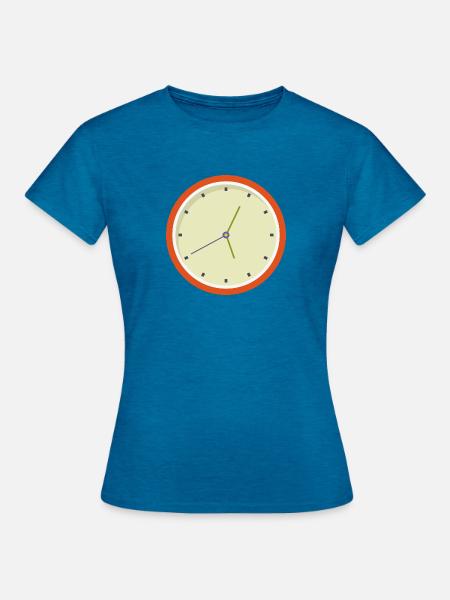 Uhr - Frauen T-Shirt - Antikblaues Saphir meliert