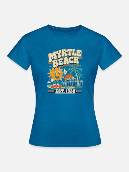 Myrtle Beach Est. 1938 Retro - Frauen T-Shirt - Antikblaues Saphir meliert