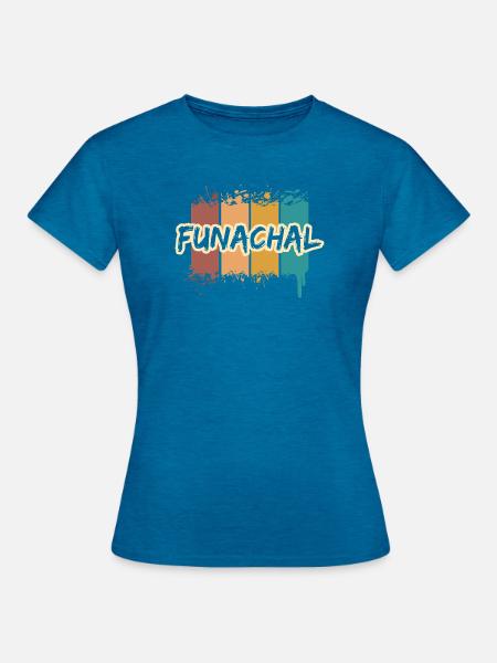Funachal - Frauen T-Shirt - Antikblaues Saphir meliert