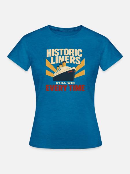 Ozeandampfer Maritime Geschichte Historisches - Frauen T-Shirt - Antikblaues Saphir meliert
