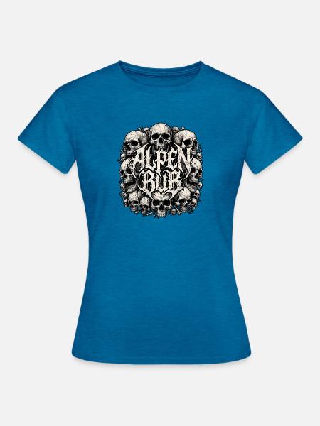 Alpen Death Metal Schädel - Frauen T-Shirt - Antikblaues Saphir meliert