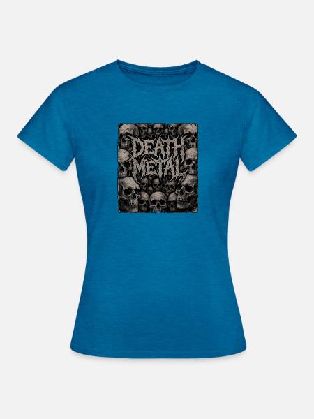 Death Metal Schädel - Frauen T-Shirt - Antikblaues Saphir meliert