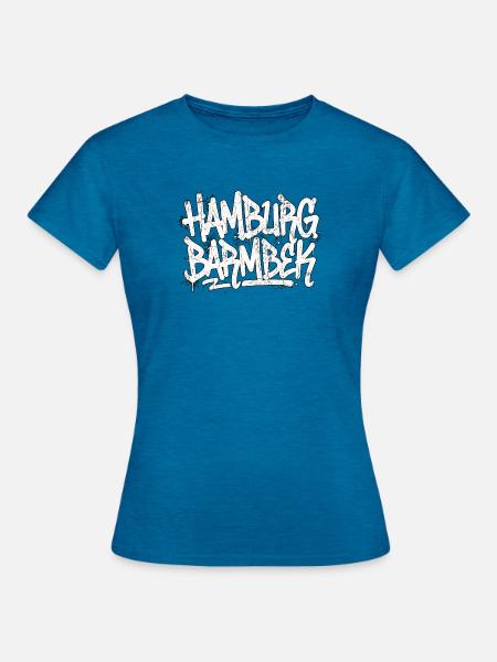 Hamburg Barmbek Graffiti - Frauen T-Shirt - Antikblaues Saphir meliert