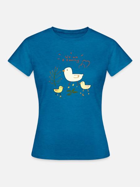 Familie - Frauen T-Shirt - Antikblaues Saphir meliert