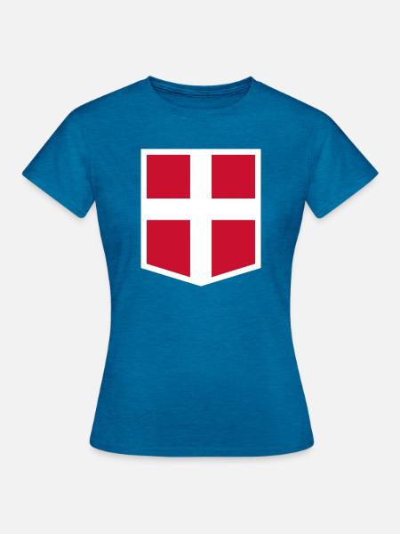Dänemark - Frauen T-Shirt - Antikblaues Saphir meliert