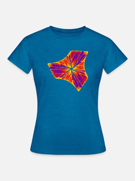 Faszinierende Farbenfusion - Frauen T-Shirt - Antikblaues Saphir meliert