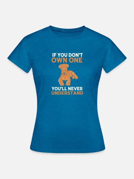 Airedale Terrier - Frauen T-Shirt - Antikblaues Saphir meliert