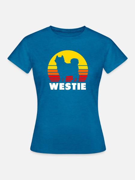 West Highland Terrier - Frauen T-Shirt - Antikblaues Saphir meliert