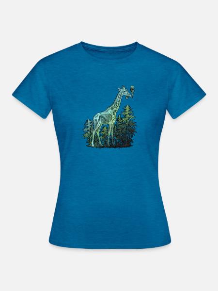 Röntgen Kiffer Giraffe - Frauen T-Shirt - Antikblaues Saphir meliert