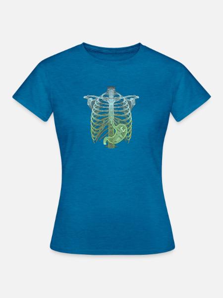 Röntgen Halloween Handwerker - Frauen T-Shirt - Antikblaues Saphir meliert