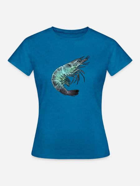 Röntgen Garnele Seafood - Frauen T-Shirt - Antikblaues Saphir meliert