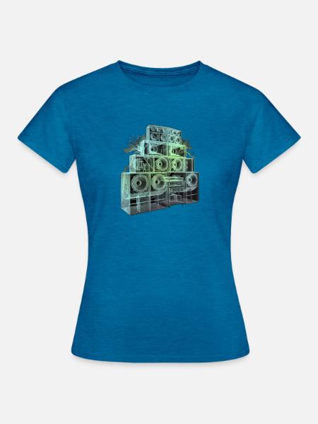 Röntgen Soundsystem Dj - Frauen T-Shirt - Antikblaues Saphir meliert