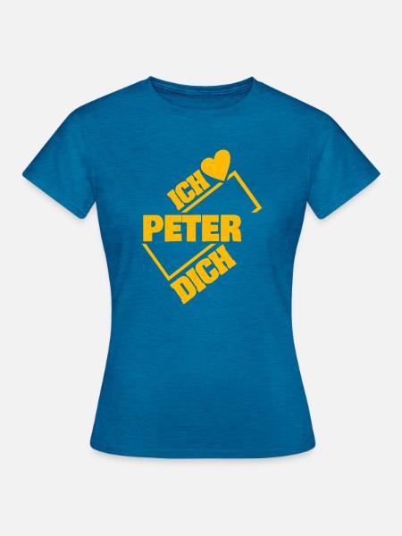 Peter als Liebe - Frauen T-Shirt - Antikblaues Saphir meliert