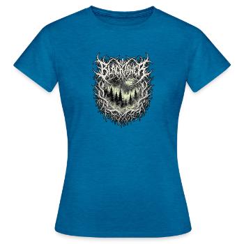 Black Metal Forest - Frauen T-Shirt - Antikblaues Saphir meliert - Vorne - AI Model Female 172 dark (172cm)