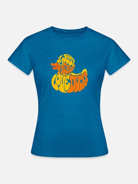 Psychedelische Entenliebe - Frauen T-Shirt - Antikblaues Saphir meliert