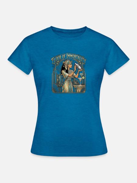Bartender Nil Cocktail - Frauen T-Shirt - Antikblaues Saphir meliert