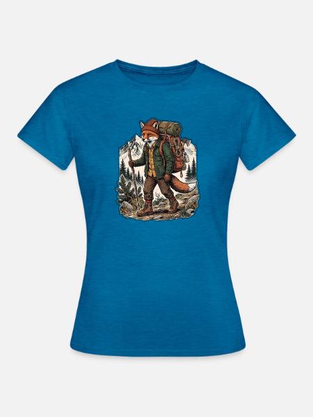 Wander Fuchs - Frauen T-Shirt - Antikblaues Saphir meliert