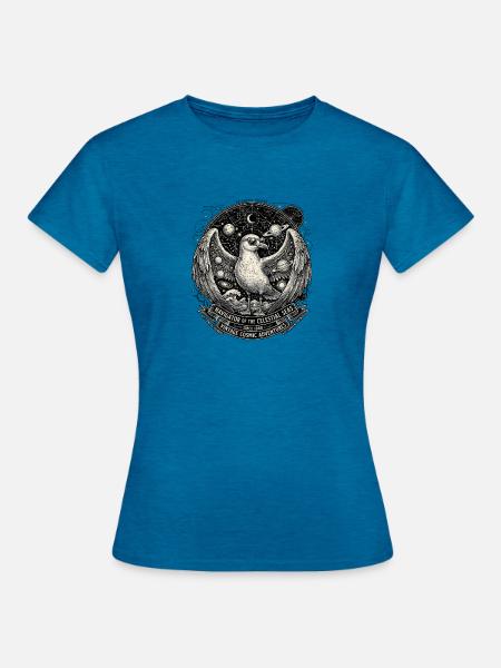 Möwen Kosmos - Frauen T-Shirt - Antikblaues Saphir meliert