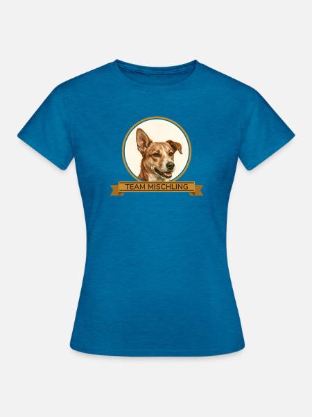 Team Mischling - Frauen T-Shirt - Antikblaues Saphir meliert