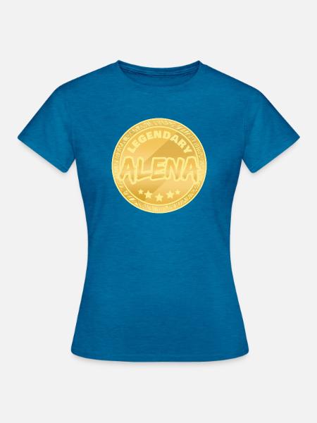 Geschenkidee Alena - Frauen T-Shirt - Antikblaues Saphir meliert