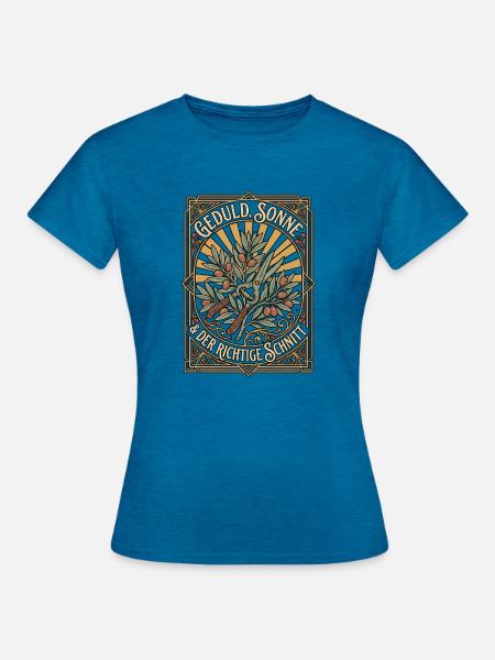 Olivenbaum Schnitt - Frauen T-Shirt - Antikblaues Saphir meliert