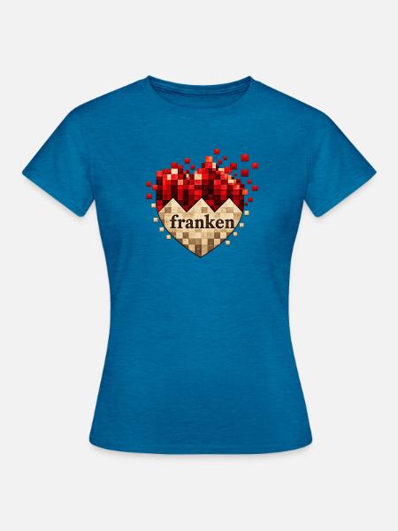 Franken - Frauen T-Shirt - Antikblaues Saphir meliert