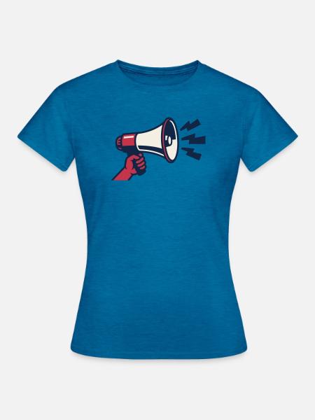 Rotes Megafon Ultras Logo - Frauen T-Shirt - Antikblaues Saphir meliert