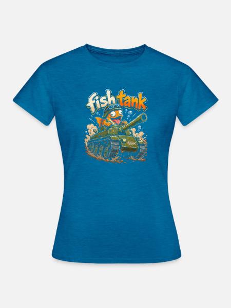 FischTank Heldenpanzer - Frauen T-Shirt - Antikblaues Saphir meliert