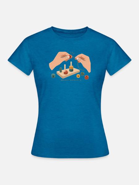 Ergotherapie Feinmotorik - Frauen T-Shirt - Antikblaues Saphir meliert