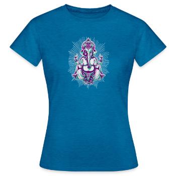 shiva - T-shirt Femme - bleu saphir antique chiné - Devant - AI Model Female 172 dark (172cm)