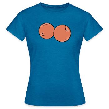 Délicieux fruit pêche - T-shirt Femme - bleu saphir antique chiné - Devant - AI Model Female 172 dark (172cm)