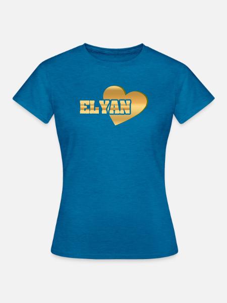 Gold Elyan - Frauen T-Shirt - Antikblaues Saphir meliert