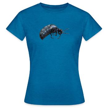 Insecte coléoptère - T-shirt Femme - bleu saphir antique chiné - Devant - AI Model Female 172 dark (172cm)